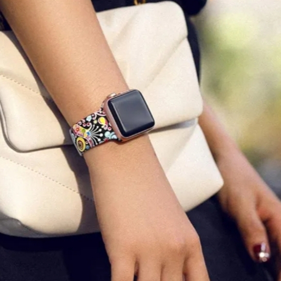 Laffav Set of 3 Apple Watch Straps Size 38/40/41MM S/M Paw, Leopard & Jellyfish - Picture 4 of 11